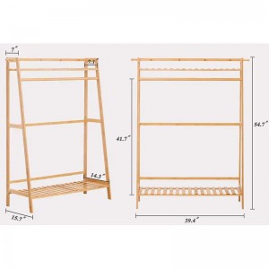 Raskas teline bambuvaatteiden ripustamiseen